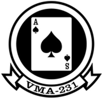 Coat of arms (crest) of the VMA-231 Ace of Spades, USMC