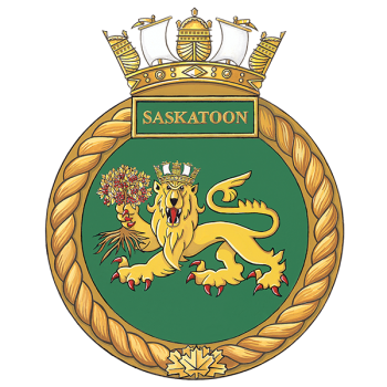 Coat of arms (crest) of the HMCS Saskatoon, Royal Canadian Navy