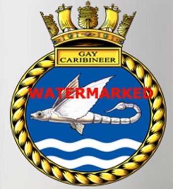 Coat of arms (crest) of the HMS Gay Caribineer, Royal Navy