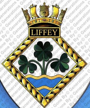 Coat of arms (crest) of the HMS Liffey, Royal Navy