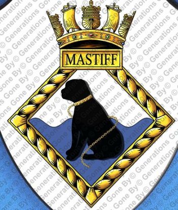 Coat of arms (crest) of the HMS Mastiff, Royal Navy