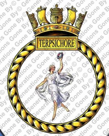 Coat of arms (crest) of the HMS Terpsichore, Royal Navy