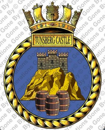 Coat of arms (crest) of the HMS Tunsberg Castle, Royal Navy