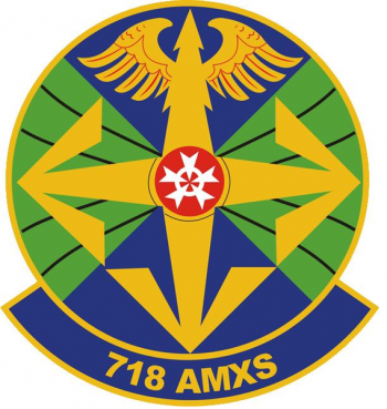 Coat of arms (crest) of the 718th Aircraft Maintenance Squadron, US Air Force
