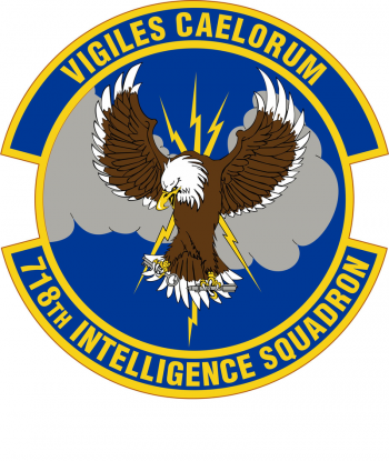 Coat of arms (crest) of the 718th Intelligence Squadron, US Air Force