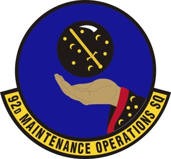 Coat of arms (crest) of the 92nd Maintenance Operations Squadron, US Air Force