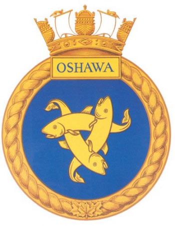 Coat of arms (crest) of the HMCS Oshawa, Royal Canadian Navy