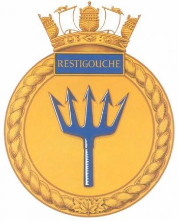 Coat of arms (crest) of the HMCS Restigouche, Royal Canadian Navy