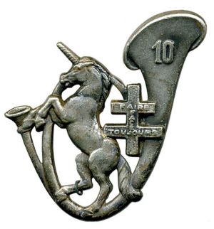 Coat of arms (crest) of the 10th Chasseurs on Foot Battalion, French Army