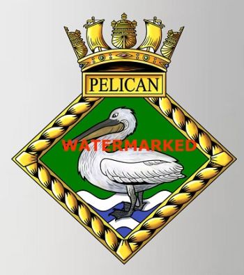 Coat of arms (crest) of the HMS Pelican, Royal Navy