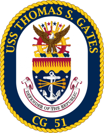 Coat of arms (crest) of the Cruiser USS Thomas S. Gates