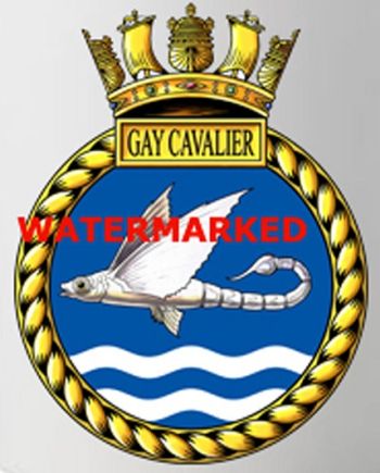 Coat of arms (crest) of the HMS Gay Cavalier, Royal Navy
