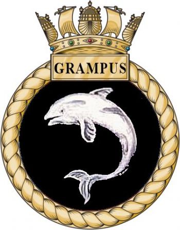 Coat of arms (crest) of the HMS Grampus, Royal Navy