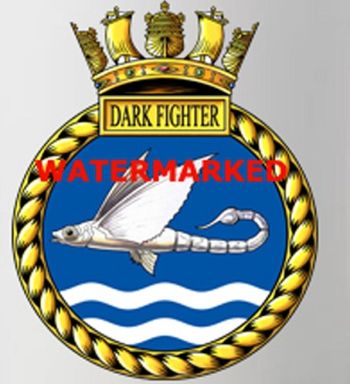 Coat of arms (crest) of the HMS Dark Fighter, Royal Navy