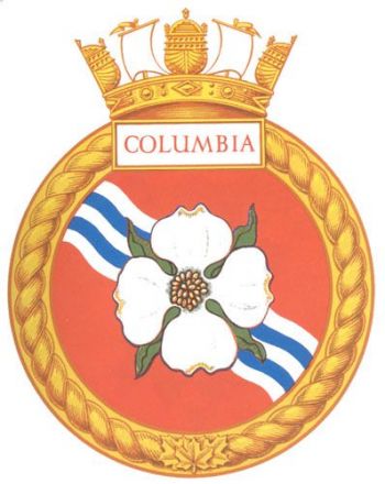 Coat of arms (crest) of the HMCS Columbia, Royal Canadian Navy