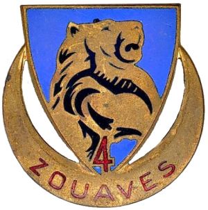 Coat of arms (crest) of the 4th Zouave Regiment, French Army