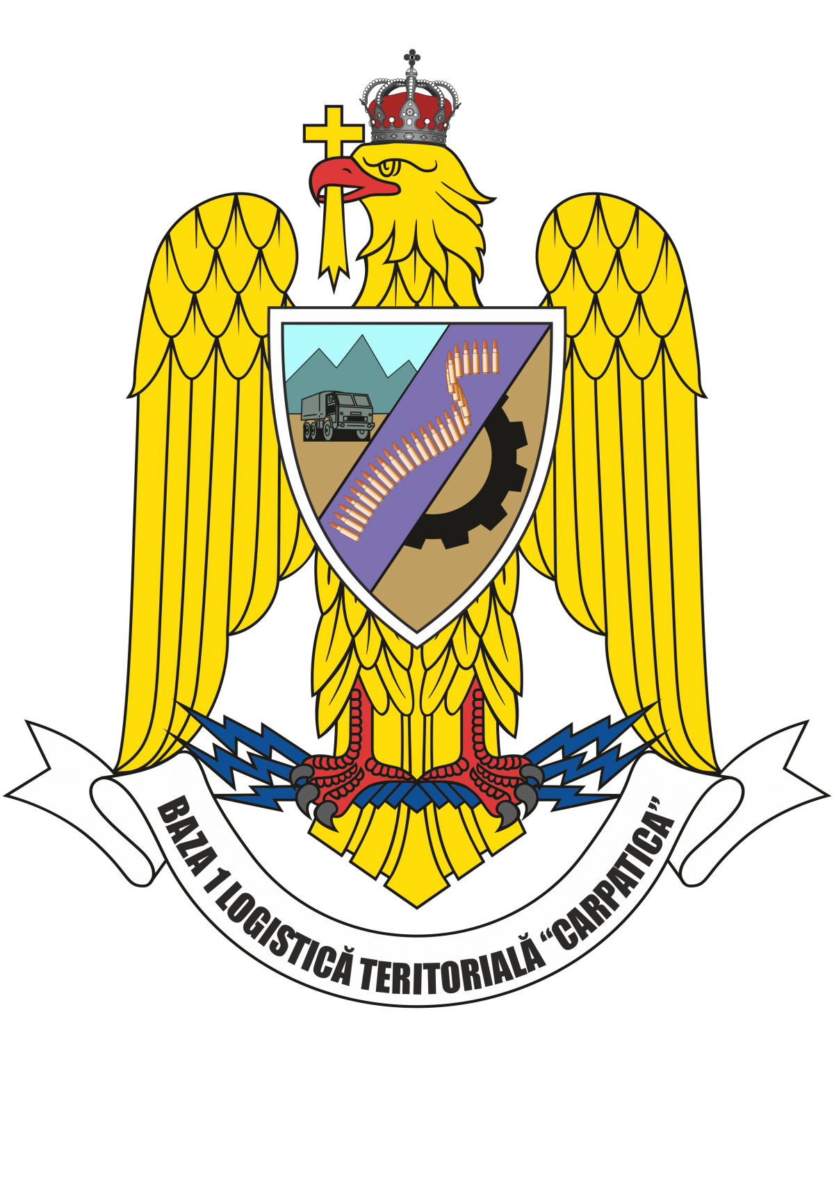 1st Territorial Logistics Base Carpatica, Romanian Army - Stemă - coat of  arms - crest of 1st Territorial Logistics Base Carpatica, Romanian Army