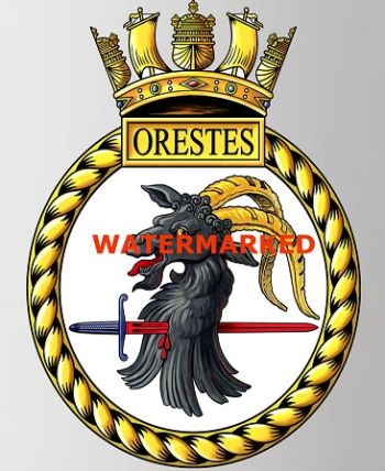 Coat of arms (crest) of the HMS Orestes, Royal Navy