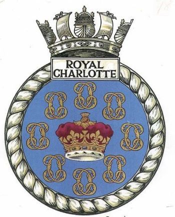 Coat of arms (crest) of the HMS Royal Charlotte, Royal Navy