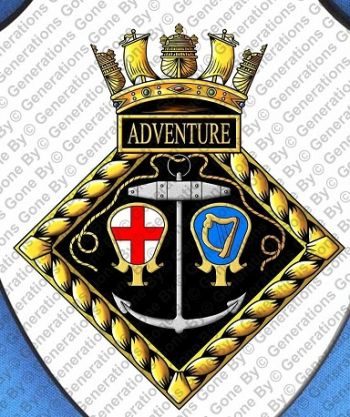 Coat of arms (crest) of the HMS Adventure, Royal Navy
