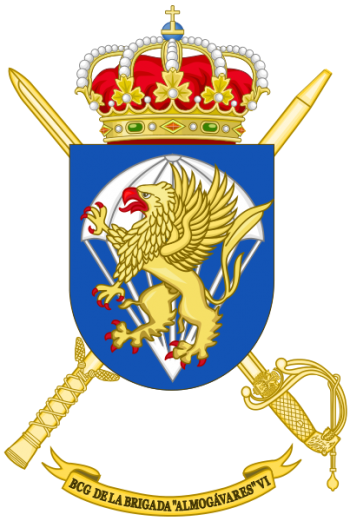 Coat of arms (crest) of the Brigade Almogávares VI of Parachutists Headquarters Battalion, Spanish Army