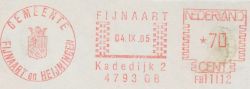 Wapen van Fijnaart en Heijningen/Arms (crest) of Fijnaart en HeijningePoststempel 1985
