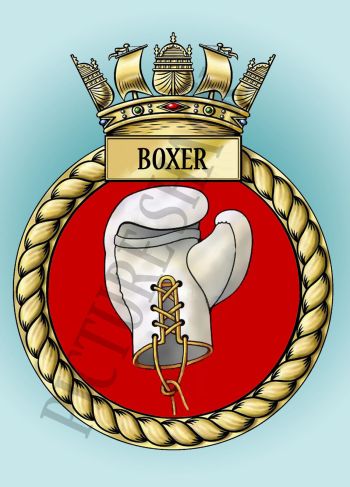 Coat of arms (crest) of the HMS Boxer, Royal Navy