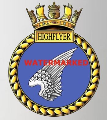 Coat of arms (crest) of the HMS Highflyer, Royal Navy