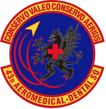 Coat of arms (crest) of the 43rd Aeromedical Dental Squadron, US Air Force