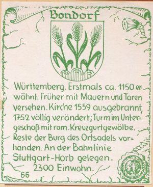 Wappen von Bondorf (Böblingen)/Coat of arms (crest) of Bondorf (Böblingen)