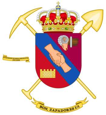 Coat of arms (crest) of Sapper Battalion I-1, Spanish Army