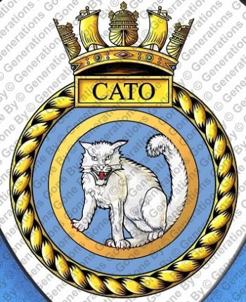 Coat of arms (crest) of the HMS Cato, Royal Navy