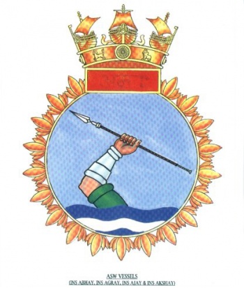 Coat of arms (crest) of the INS Ajay, Indian Navy