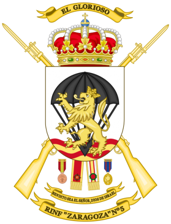Coat of arms (crest) of the Infantry Regiment Zaragoza No 5, Spanish Army