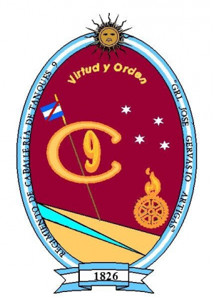 Coat of arms (crest) of the Tank Cavalry Regiment No 9 General José Gervasio Artigas, Argentine Army