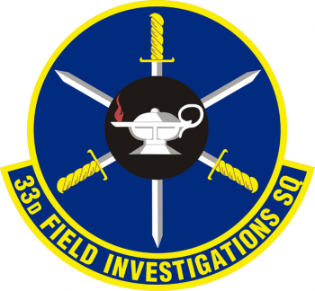 Coat of arms (crest) of the 33rd Field Investigations Squadron, US Air Force