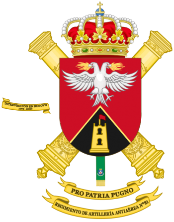 Coat of arms (crest) of 81st Air Defence Artillery Regiment, Spanish Army