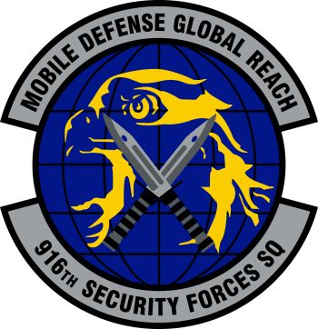 Coat of arms (crest) of the 916th Security Forces Squadron, US Air Force