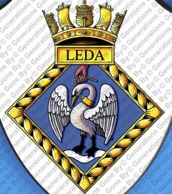 Coat of arms (crest) of the HMS Leda, Royal Navy