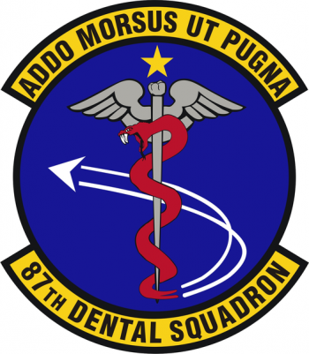Coat of arms (crest) of the 87th Dental Squadron, US Air Force