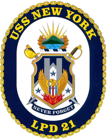 Coat of arms (crest) of the Ampibious Transport Dock USS New York (LPD-21), US Navy