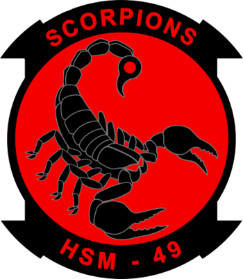 Coat of arms (crest) of the Helicopter Maritime Strike Squadron 49 (HSM-49) Scorpions, US Navy