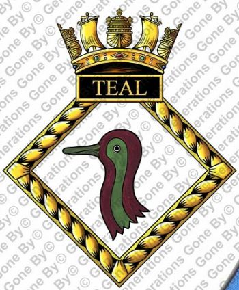 Coat of arms (crest) of the HMS Teal, Royal Navy