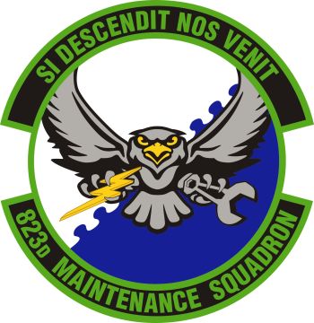 Coat of arms (crest) of the 823rd Maintenance Squadron, US Air Force