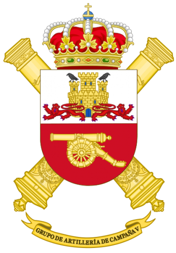 Coat of arms (crest) of the Field Artillery Group V, Spanish Army