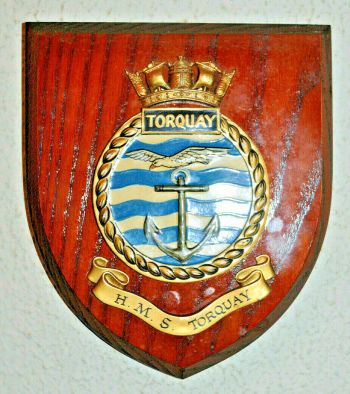 Coat of arms (crest) of the HMS Torquay, Royal Navy