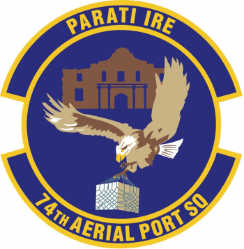 Coat of arms (crest) of the 74th Aerial Port Squadron, US Air Force