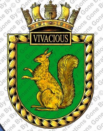 Coat of arms (crest) of the HMS Vivacious, Royal Navy