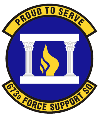 Coat of arms (crest) of the 673rd Force Support Squadron, US Air Force
