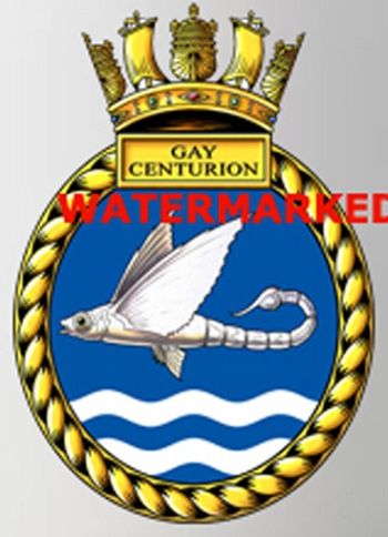 Coat of arms (crest) of the HMS Gay Centurion, Royal Navy
